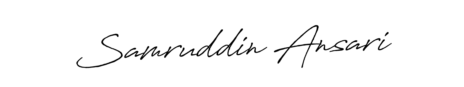 How to make Samruddin Ansari signature? Antro_Vectra_Bolder is a professional autograph style. Create handwritten signature for Samruddin Ansari name. Samruddin Ansari signature style 7 images and pictures png