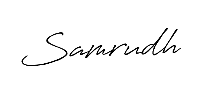 Make a beautiful signature design for name Samrudh. With this signature (Antro_Vectra_Bolder) style, you can create a handwritten signature for free. Samrudh signature style 7 images and pictures png