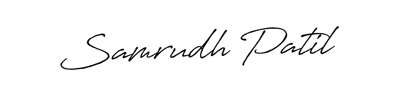 How to make Samrudh Patil name signature. Use Antro_Vectra_Bolder style for creating short signs online. This is the latest handwritten sign. Samrudh Patil signature style 7 images and pictures png