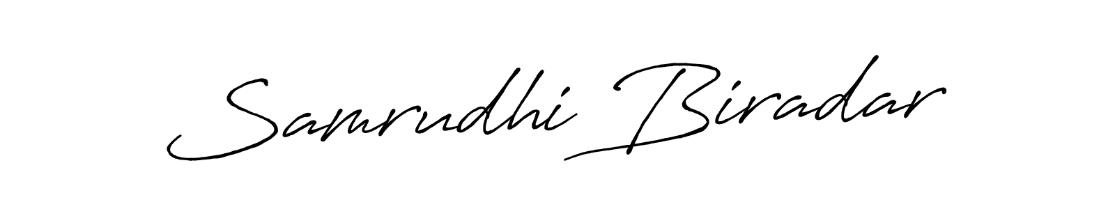 Make a beautiful signature design for name Samrudhi Biradar. With this signature (Antro_Vectra_Bolder) style, you can create a handwritten signature for free. Samrudhi Biradar signature style 7 images and pictures png