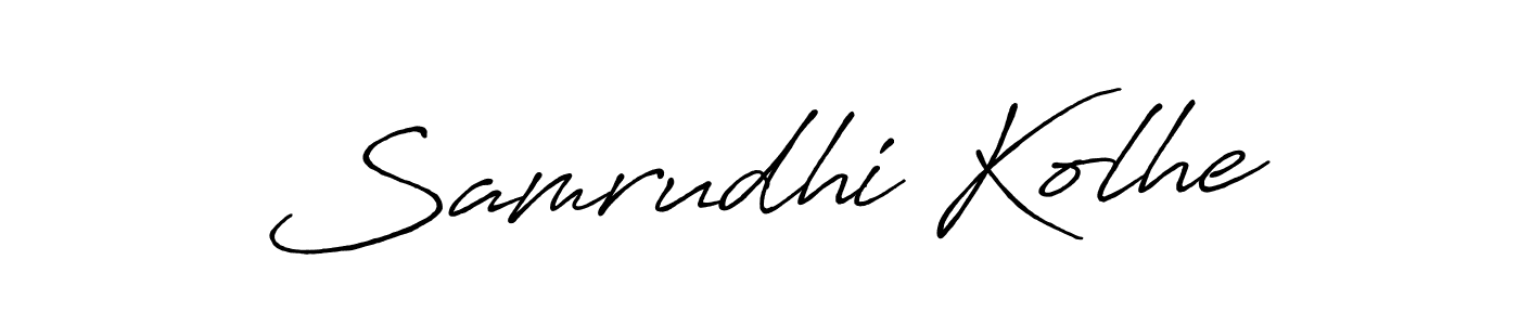 Make a beautiful signature design for name Samrudhi Kolhe. With this signature (Antro_Vectra_Bolder) style, you can create a handwritten signature for free. Samrudhi Kolhe signature style 7 images and pictures png