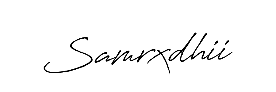 Make a beautiful signature design for name Samrxdhii. With this signature (Antro_Vectra_Bolder) style, you can create a handwritten signature for free. Samrxdhii signature style 7 images and pictures png