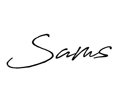 Make a beautiful signature design for name Sams. With this signature (Antro_Vectra_Bolder) style, you can create a handwritten signature for free. Sams signature style 7 images and pictures png