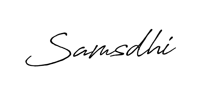 Create a beautiful signature design for name Samsdhi. With this signature (Antro_Vectra_Bolder) fonts, you can make a handwritten signature for free. Samsdhi signature style 7 images and pictures png