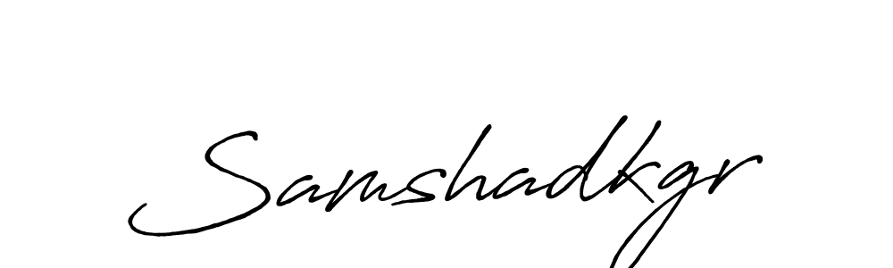 Use a signature maker to create a handwritten signature online. With this signature software, you can design (Antro_Vectra_Bolder) your own signature for name Samshadkgr. Samshadkgr signature style 7 images and pictures png