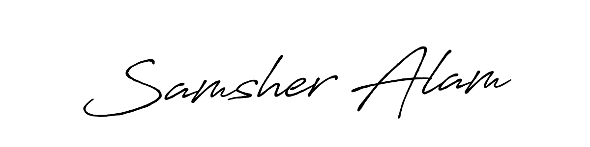 Also You can easily find your signature by using the search form. We will create Samsher Alam name handwritten signature images for you free of cost using Antro_Vectra_Bolder sign style. Samsher Alam signature style 7 images and pictures png