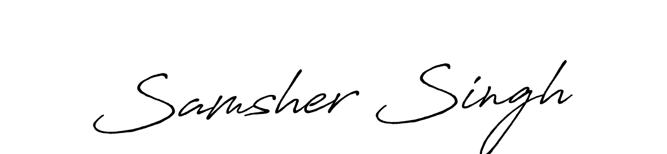 Create a beautiful signature design for name Samsher Singh. With this signature (Antro_Vectra_Bolder) fonts, you can make a handwritten signature for free. Samsher Singh signature style 7 images and pictures png