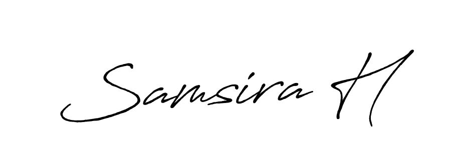 How to make Samsira H name signature. Use Antro_Vectra_Bolder style for creating short signs online. This is the latest handwritten sign. Samsira H signature style 7 images and pictures png