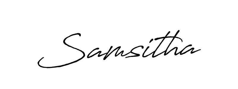 Design your own signature with our free online signature maker. With this signature software, you can create a handwritten (Antro_Vectra_Bolder) signature for name Samsitha. Samsitha signature style 7 images and pictures png