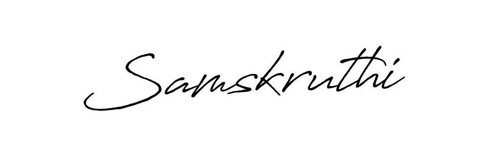 The best way (Antro_Vectra_Bolder) to make a short signature is to pick only two or three words in your name. The name Samskruthi include a total of six letters. For converting this name. Samskruthi signature style 7 images and pictures png