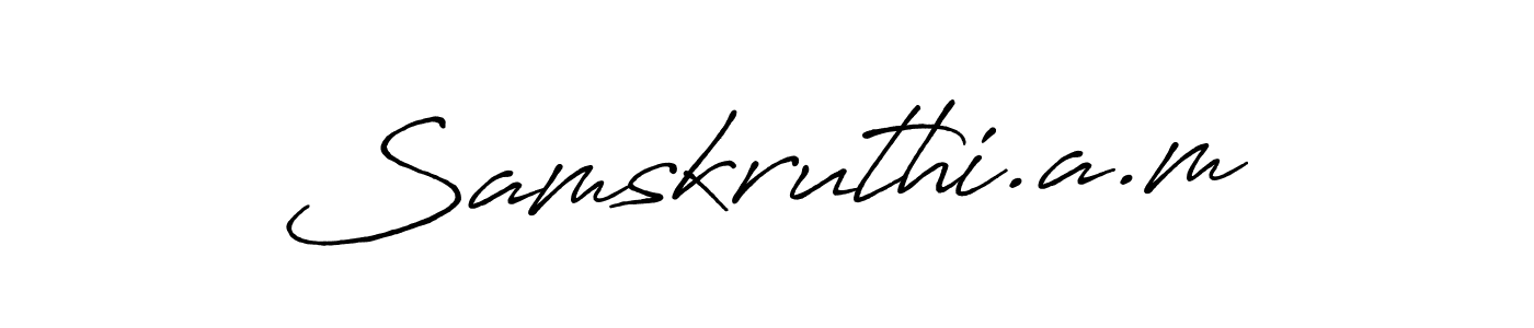 Design your own signature with our free online signature maker. With this signature software, you can create a handwritten (Antro_Vectra_Bolder) signature for name Samskruthi.a.m. Samskruthi.a.m signature style 7 images and pictures png