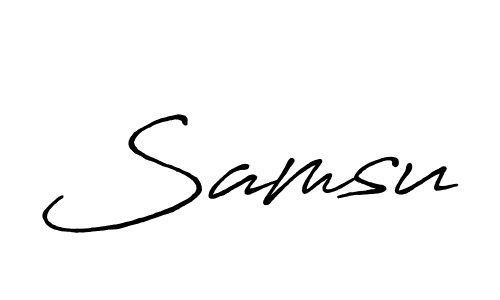 Samsu stylish signature style. Best Handwritten Sign (Antro_Vectra_Bolder) for my name. Handwritten Signature Collection Ideas for my name Samsu. Samsu signature style 7 images and pictures png