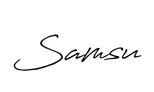 Samsu stylish signature style. Best Handwritten Sign (Antro_Vectra_Bolder) for my name. Handwritten Signature Collection Ideas for my name Samsu. Samsu signature style 7 images and pictures png