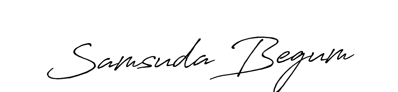 How to make Samsuda Begum name signature. Use Antro_Vectra_Bolder style for creating short signs online. This is the latest handwritten sign. Samsuda Begum signature style 7 images and pictures png