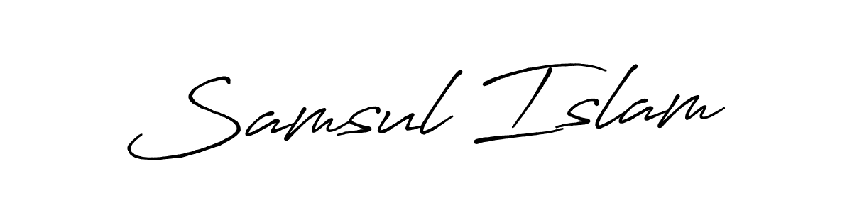 Design your own signature with our free online signature maker. With this signature software, you can create a handwritten (Antro_Vectra_Bolder) signature for name Samsul Islam. Samsul Islam signature style 7 images and pictures png