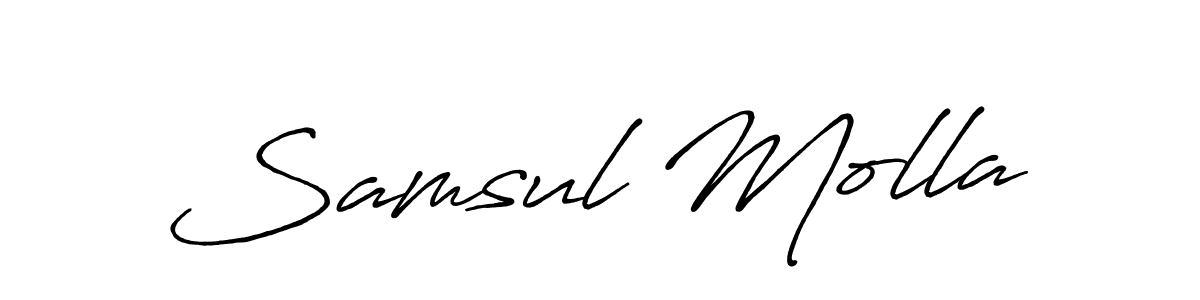 Design your own signature with our free online signature maker. With this signature software, you can create a handwritten (Antro_Vectra_Bolder) signature for name Samsul Molla. Samsul Molla signature style 7 images and pictures png