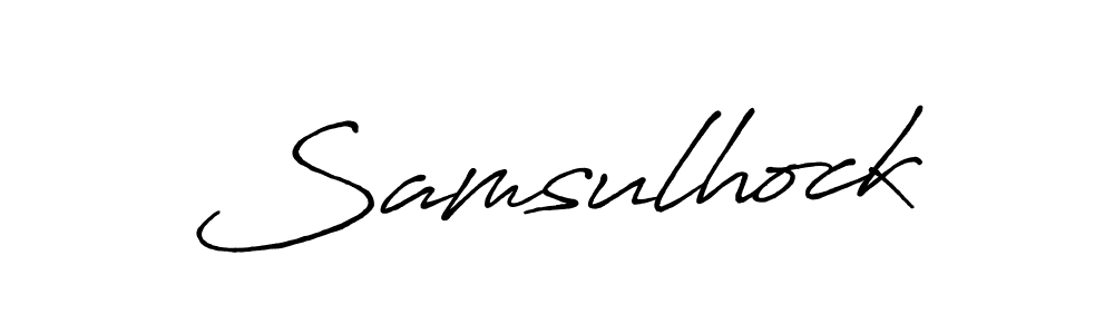 Samsulhock stylish signature style. Best Handwritten Sign (Antro_Vectra_Bolder) for my name. Handwritten Signature Collection Ideas for my name Samsulhock. Samsulhock signature style 7 images and pictures png