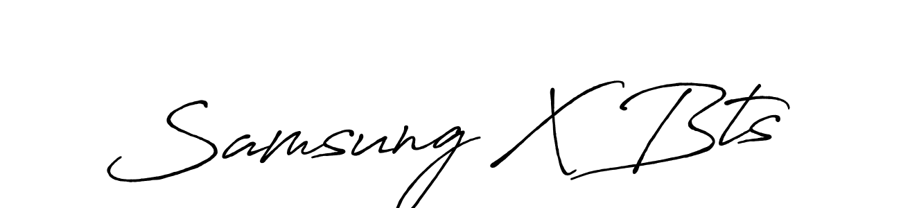 Similarly Antro_Vectra_Bolder is the best handwritten signature design. Signature creator online .You can use it as an online autograph creator for name Samsung X Bts. Samsung X Bts signature style 7 images and pictures png