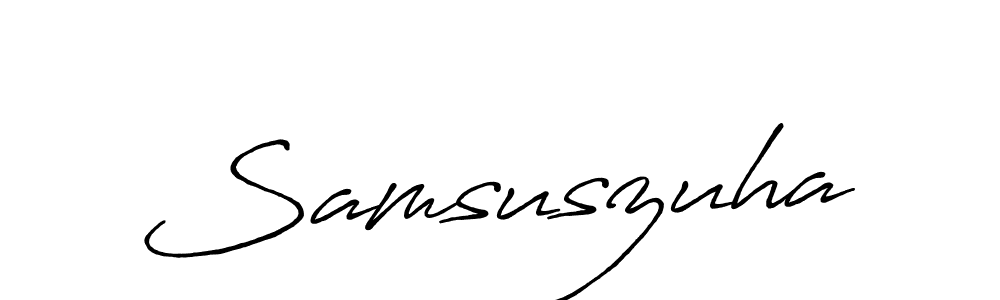 How to make Samsuszuha signature? Antro_Vectra_Bolder is a professional autograph style. Create handwritten signature for Samsuszuha name. Samsuszuha signature style 7 images and pictures png