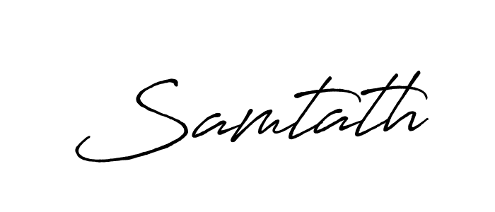 How to make Samtath name signature. Use Antro_Vectra_Bolder style for creating short signs online. This is the latest handwritten sign. Samtath signature style 7 images and pictures png