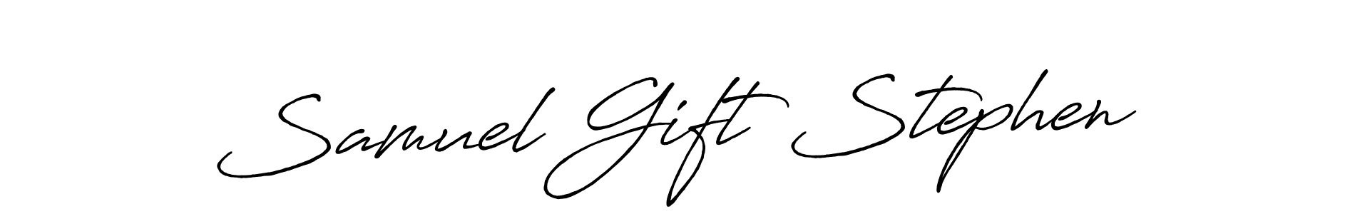 You should practise on your own different ways (Antro_Vectra_Bolder) to write your name (Samuel Gift Stephen) in signature. don't let someone else do it for you. Samuel Gift Stephen signature style 7 images and pictures png