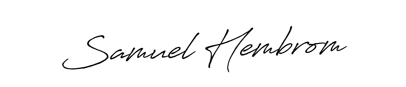 if you are searching for the best signature style for your name Samuel Hembrom. so please give up your signature search. here we have designed multiple signature styles  using Antro_Vectra_Bolder. Samuel Hembrom signature style 7 images and pictures png