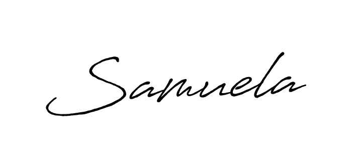 Make a beautiful signature design for name Samuela. With this signature (Antro_Vectra_Bolder) style, you can create a handwritten signature for free. Samuela signature style 7 images and pictures png