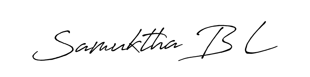 Once you've used our free online signature maker to create your best signature Antro_Vectra_Bolder style, it's time to enjoy all of the benefits that Samuktha B L name signing documents. Samuktha B L signature style 7 images and pictures png