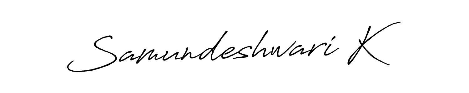 Samundeshwari K stylish signature style. Best Handwritten Sign (Antro_Vectra_Bolder) for my name. Handwritten Signature Collection Ideas for my name Samundeshwari K. Samundeshwari K signature style 7 images and pictures png