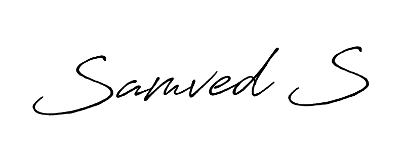 It looks lik you need a new signature style for name Samved S. Design unique handwritten (Antro_Vectra_Bolder) signature with our free signature maker in just a few clicks. Samved S signature style 7 images and pictures png