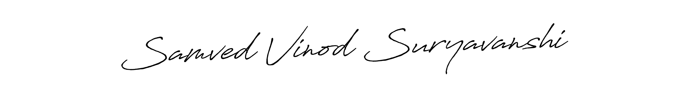 Design your own signature with our free online signature maker. With this signature software, you can create a handwritten (Antro_Vectra_Bolder) signature for name Samved Vinod Suryavanshi. Samved Vinod Suryavanshi signature style 7 images and pictures png