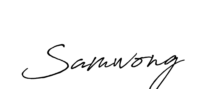 Create a beautiful signature design for name Samwong. With this signature (Antro_Vectra_Bolder) fonts, you can make a handwritten signature for free. Samwong signature style 7 images and pictures png