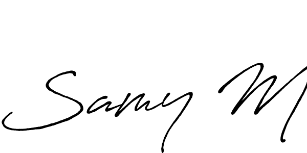 Make a short Samy M signature style. Manage your documents anywhere anytime using Antro_Vectra_Bolder. Create and add eSignatures, submit forms, share and send files easily. Samy M signature style 7 images and pictures png