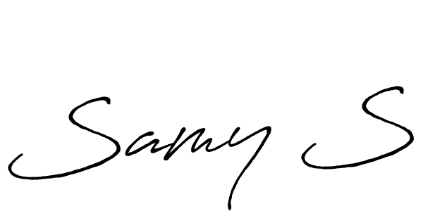 The best way (Antro_Vectra_Bolder) to make a short signature is to pick only two or three words in your name. The name Samy S include a total of six letters. For converting this name. Samy S signature style 7 images and pictures png