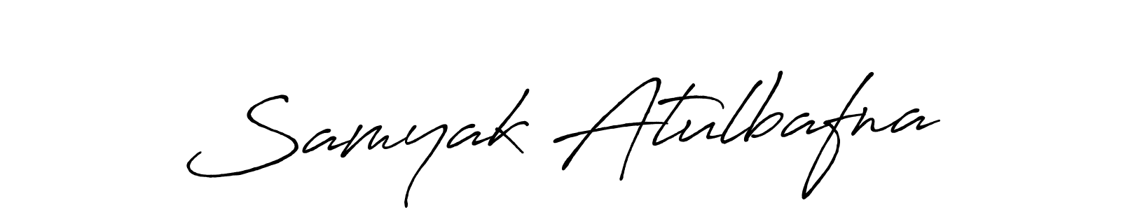 Antro_Vectra_Bolder is a professional signature style that is perfect for those who want to add a touch of class to their signature. It is also a great choice for those who want to make their signature more unique. Get Samyak Atulbafna name to fancy signature for free. Samyak Atulbafna signature style 7 images and pictures png
