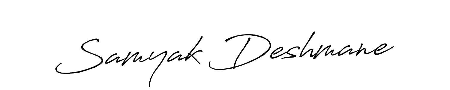 Also we have Samyak Deshmane name is the best signature style. Create professional handwritten signature collection using Antro_Vectra_Bolder autograph style. Samyak Deshmane signature style 7 images and pictures png