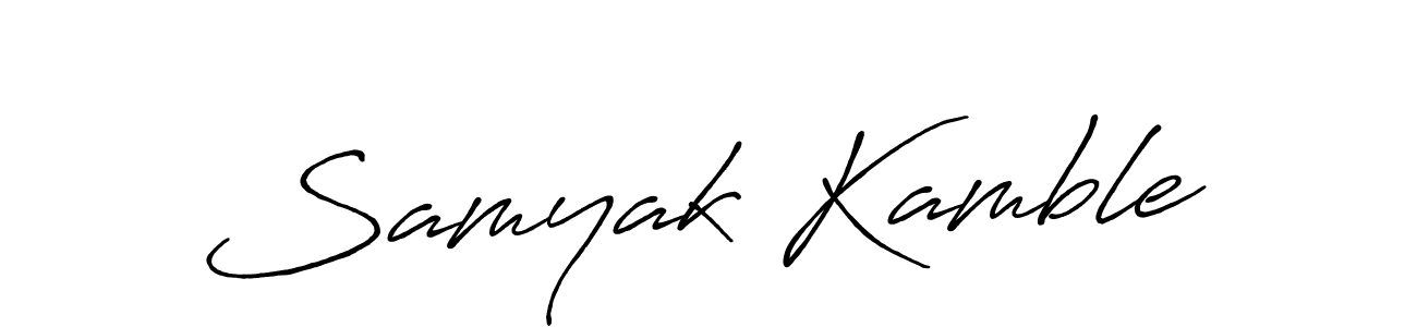The best way (Antro_Vectra_Bolder) to make a short signature is to pick only two or three words in your name. The name Samyak Kamble include a total of six letters. For converting this name. Samyak Kamble signature style 7 images and pictures png