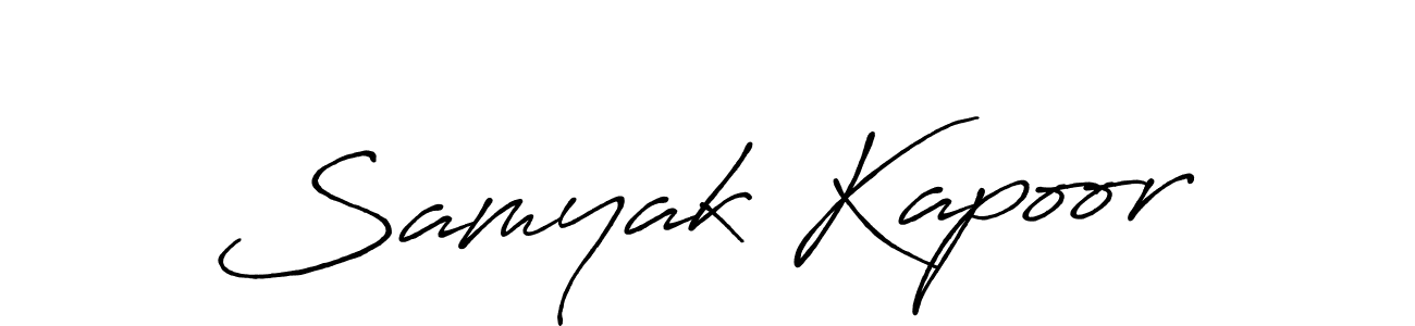 How to make Samyak Kapoor name signature. Use Antro_Vectra_Bolder style for creating short signs online. This is the latest handwritten sign. Samyak Kapoor signature style 7 images and pictures png