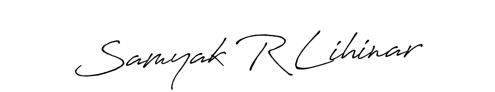 Use a signature maker to create a handwritten signature online. With this signature software, you can design (Antro_Vectra_Bolder) your own signature for name Samyak R Lihinar. Samyak R Lihinar signature style 7 images and pictures png