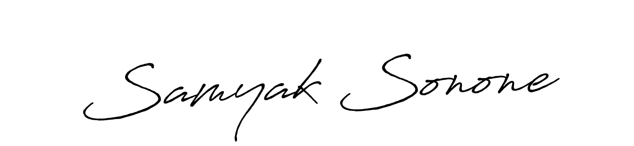 How to make Samyak Sonone signature? Antro_Vectra_Bolder is a professional autograph style. Create handwritten signature for Samyak Sonone name. Samyak Sonone signature style 7 images and pictures png
