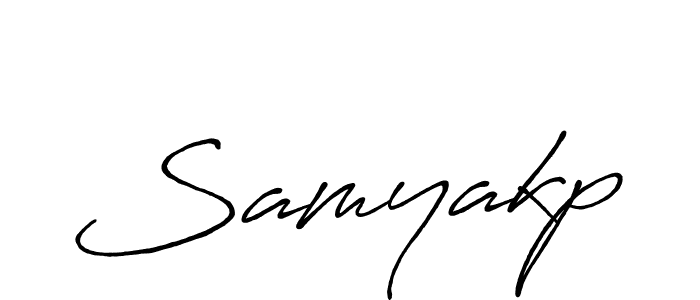 How to make Samyakp name signature. Use Antro_Vectra_Bolder style for creating short signs online. This is the latest handwritten sign. Samyakp signature style 7 images and pictures png