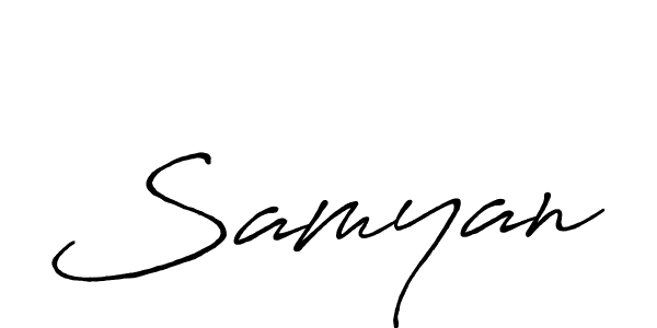 Make a beautiful signature design for name Samyan. With this signature (Antro_Vectra_Bolder) style, you can create a handwritten signature for free. Samyan signature style 7 images and pictures png