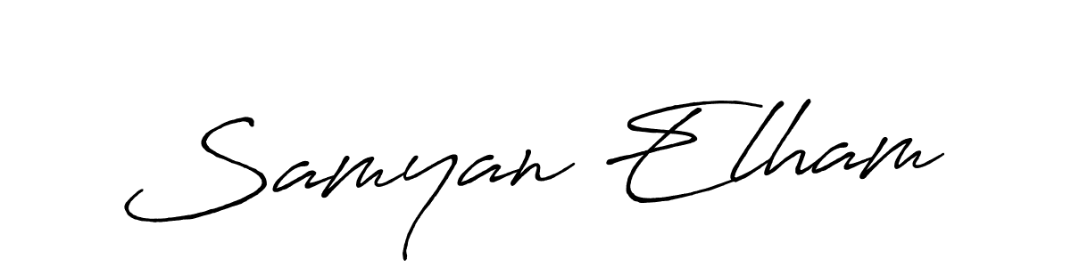 Also we have Samyan Elham name is the best signature style. Create professional handwritten signature collection using Antro_Vectra_Bolder autograph style. Samyan Elham signature style 7 images and pictures png