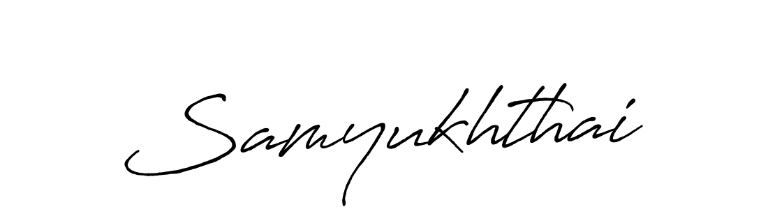 Similarly Antro_Vectra_Bolder is the best handwritten signature design. Signature creator online .You can use it as an online autograph creator for name Samyukhthai. Samyukhthai signature style 7 images and pictures png