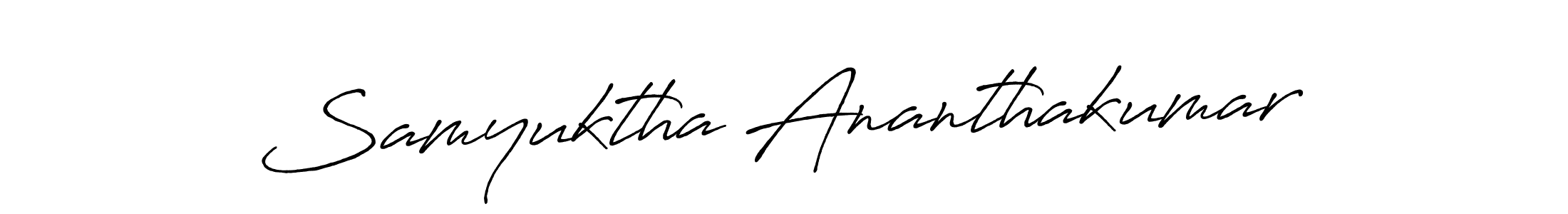 Create a beautiful signature design for name Samyuktha Ananthakumar. With this signature (Antro_Vectra_Bolder) fonts, you can make a handwritten signature for free. Samyuktha Ananthakumar signature style 7 images and pictures png