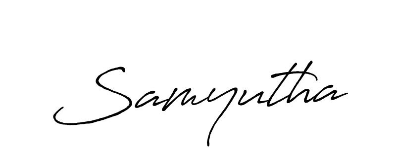 Use a signature maker to create a handwritten signature online. With this signature software, you can design (Antro_Vectra_Bolder) your own signature for name Samyutha. Samyutha signature style 7 images and pictures png