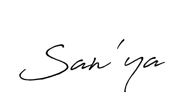 How to make San'ya name signature. Use Antro_Vectra_Bolder style for creating short signs online. This is the latest handwritten sign. San'ya signature style 7 images and pictures png