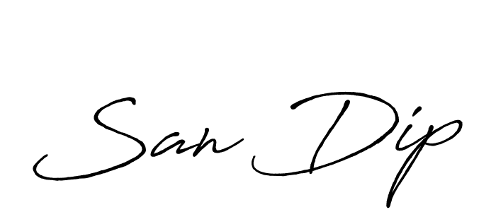 if you are searching for the best signature style for your name San Dip. so please give up your signature search. here we have designed multiple signature styles  using Antro_Vectra_Bolder. San Dip signature style 7 images and pictures png