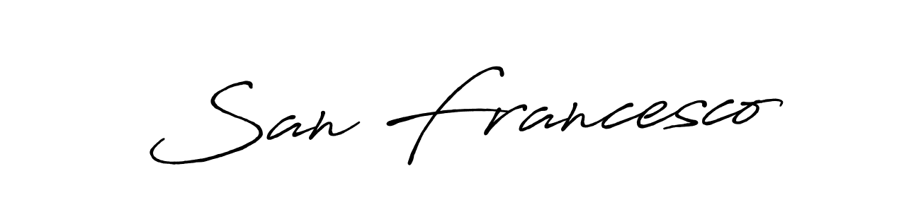 Antro_Vectra_Bolder is a professional signature style that is perfect for those who want to add a touch of class to their signature. It is also a great choice for those who want to make their signature more unique. Get San Francesco name to fancy signature for free. San Francesco signature style 7 images and pictures png