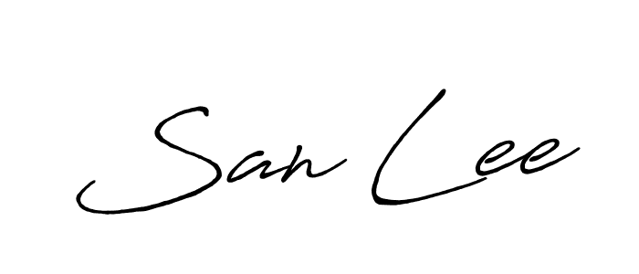 It looks lik you need a new signature style for name San Lee. Design unique handwritten (Antro_Vectra_Bolder) signature with our free signature maker in just a few clicks. San Lee signature style 7 images and pictures png